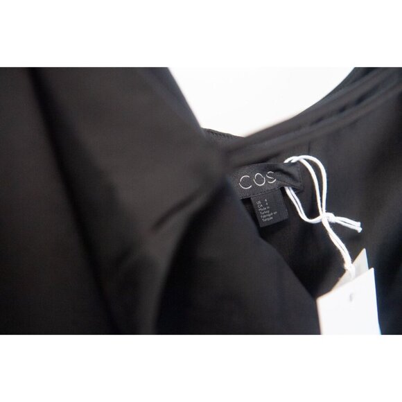 COS Jumpsuit Black Sleeveless Straight Leg Satin Womens Size 4 NEW - Picture 11 of 16